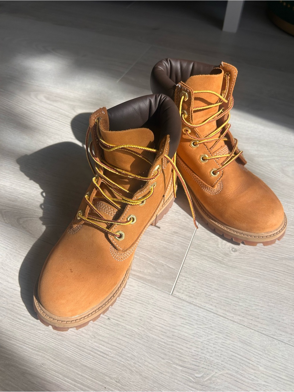 Timberland Wheat Brown Kids Waterproof Lace-Up Boots